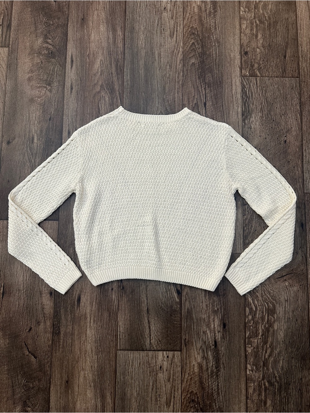 Sinsay Knit Cropped Jumper Sweater Women’s Size XS Off White - Picture 8 of 9